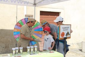 Amphibienquiz Rätsel-Station beim Familienfest Donau-Auen