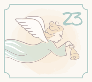 Illustration Engel für den 23. Dezember des Adventkalender-Gewinnspiels