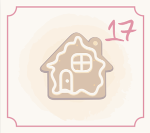 Illustration Lebkuchenhaus für den 17. Dezember des Adventkalender-Gewinnspiels