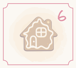 Illustration Lebkuchenhaus für den 6. Dezember des Adventkalender-Gewinnspiels