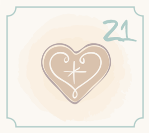 Illustration Lebkuchenherz für den 21. Dezember des Adventkalender-Gewinnspiels