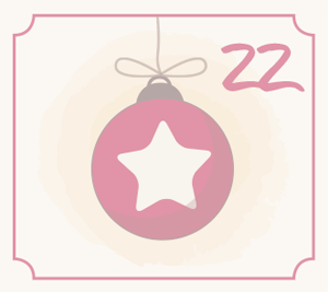 Illustration rote Christbaumkugel für den 22. Dezember des Adventkalender-Gewinnspiels