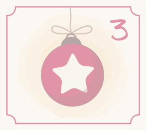 Illustration rote Christbaumkugel für den 3. Dezember des Adventkalender-Gewinnspiels