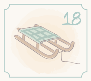 Illustration Schlitten für den 18. Dezember des Adventkalender-Gewinnspiels