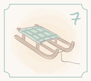 Illustration Schlitten für den 7. Dezember des Adventkalender-Gewinnspiels