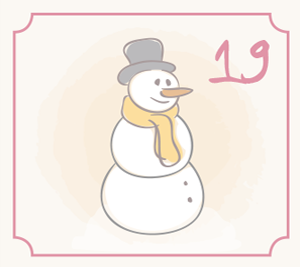 Illustration Schneemann für den 19. Dezember des Adventkalender-Gewinnspiels
