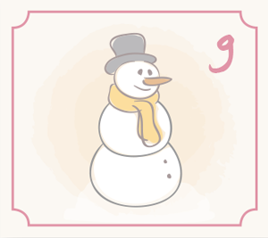Illustration Schneemann für den 9. Dezember des Adventkalender-Gewinnspiels