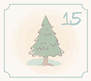 Illustration Tannenbaum für den 15. Dezember des Adventkalender-Gewinnspiels