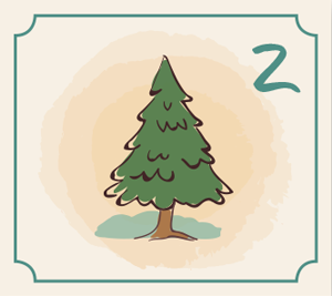 Illustration Tannenbaum für den 2. Dezember des Adventkalender-Gewinnspiels